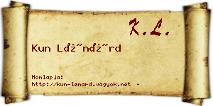 Kun Lénárd névjegykártya